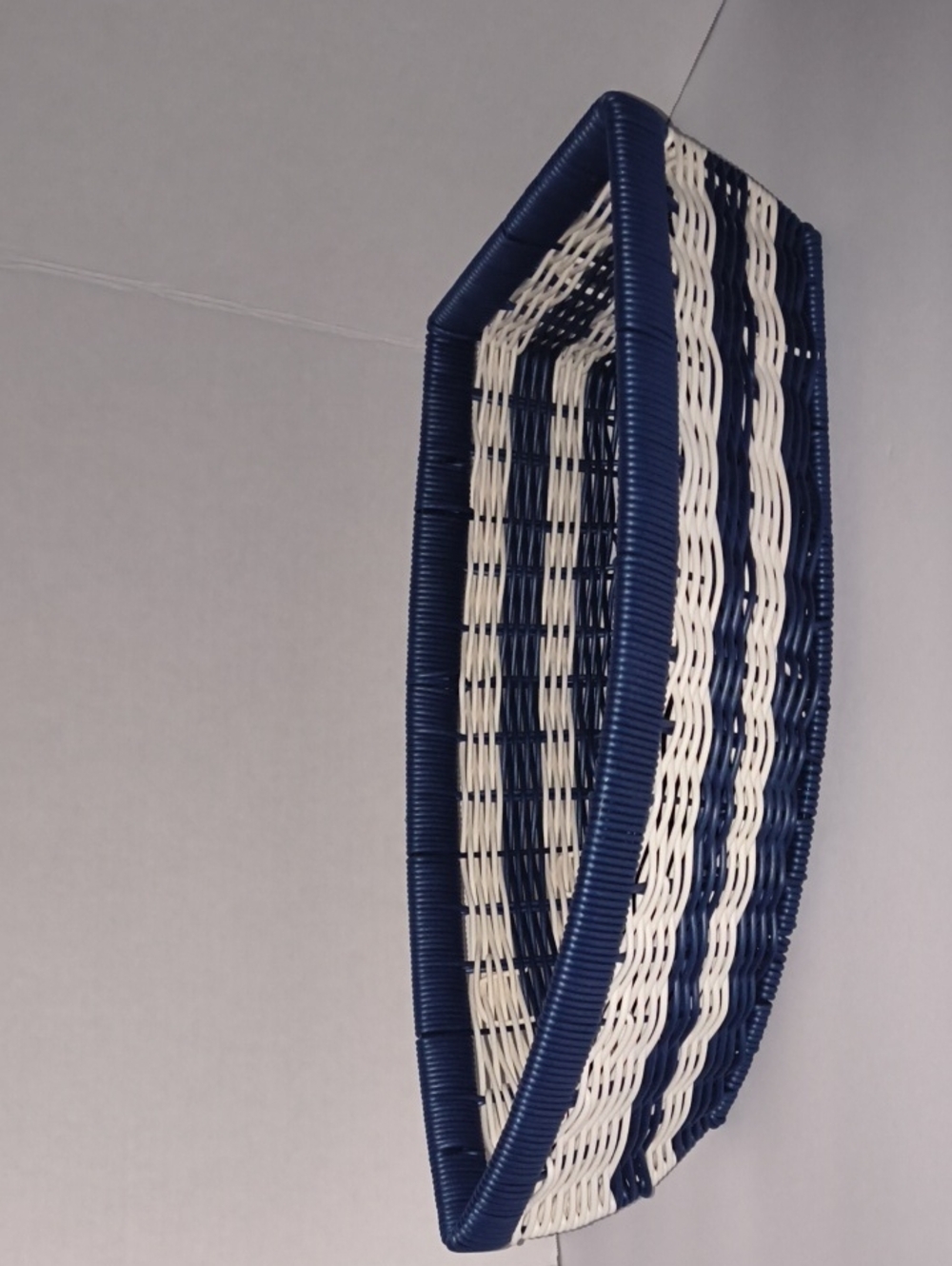 Woven Navy and White Decorative Storage Basket
